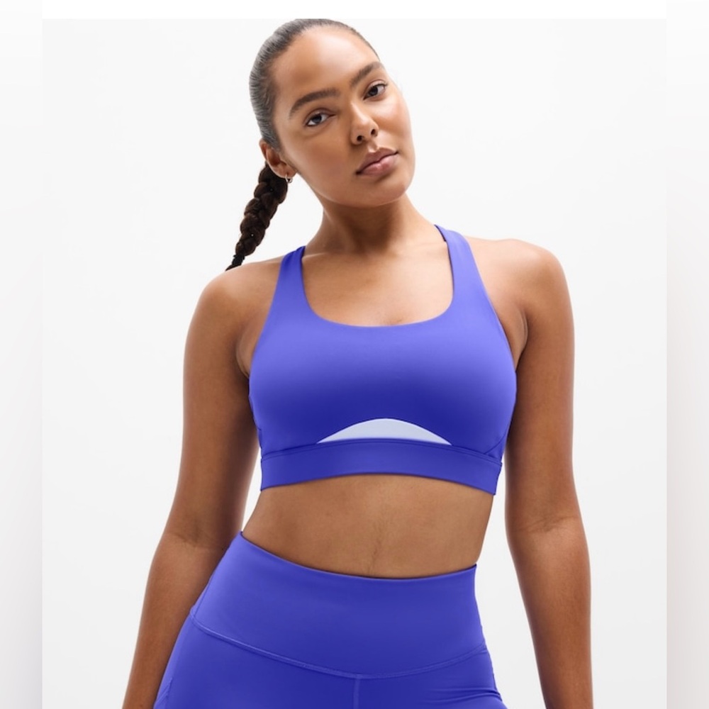NWT-Athleta Interval Colorblock Bra, Medium A-C - Picture 1 of 7